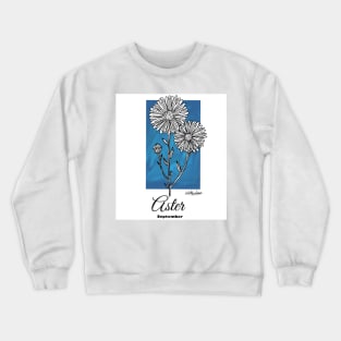 September birth flower - Aster Crewneck Sweatshirt